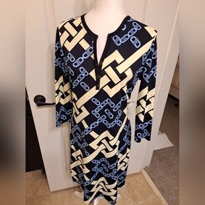 J. McLaughlin Henley Chain Dress Sz M Catalina Cloth Excellent Condition